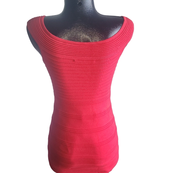 Forever 21 Red Off Shoulder Bodycon Dress S - Picture 5 of 6